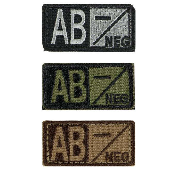 AB- BLOOD TYPE PATCH WITH VELCRO.